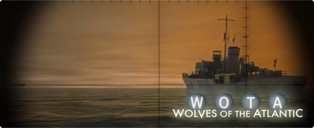 WOTA Wolves of the Atlantic - The silent hunter observes a flower corvette at sunset while on silent service - mobile game for iOS